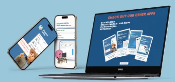 Stackd apps displayed on phones and a laptop