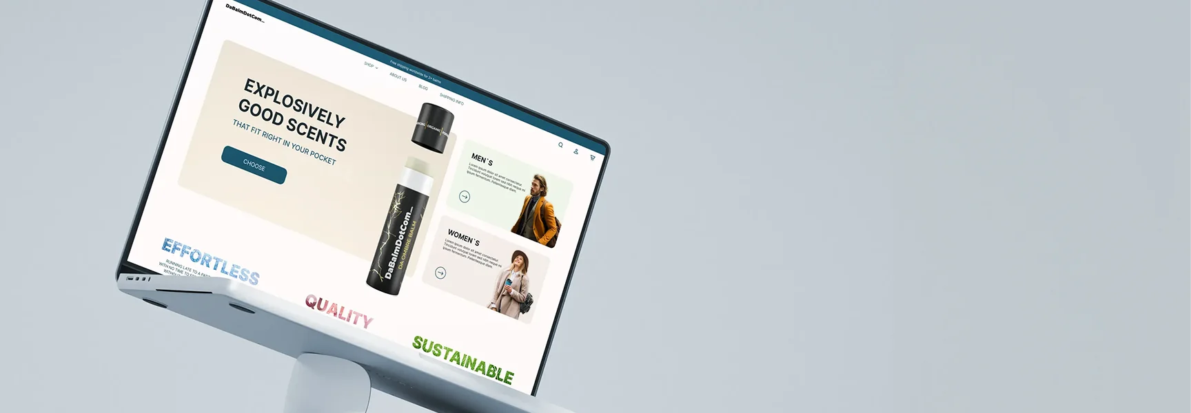 DaBalm website hero preview.