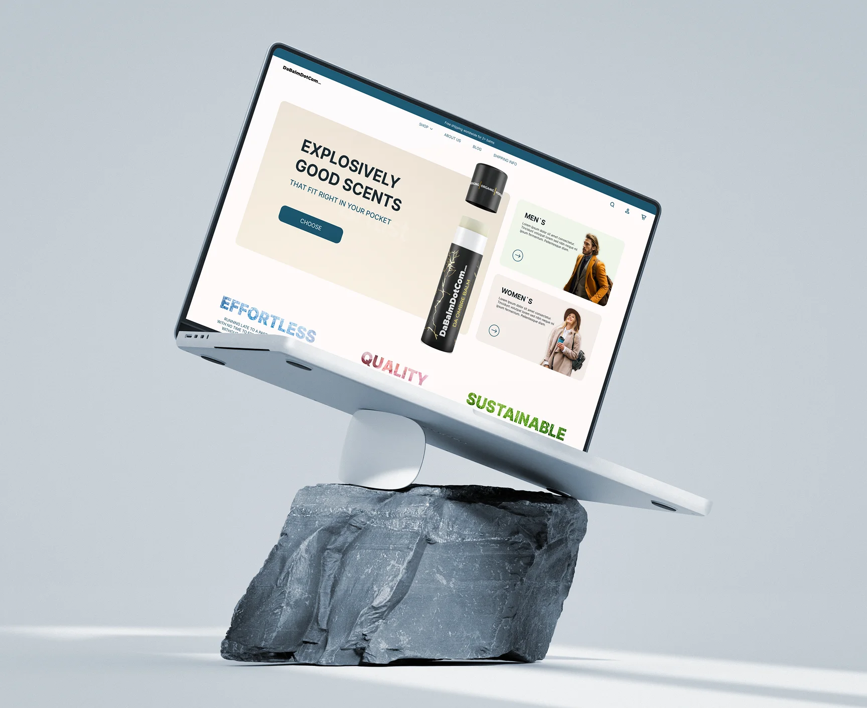 DaBalm website mockup preview.