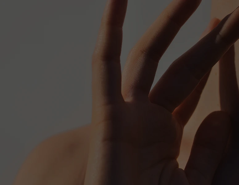 Hand lit by warm natural light