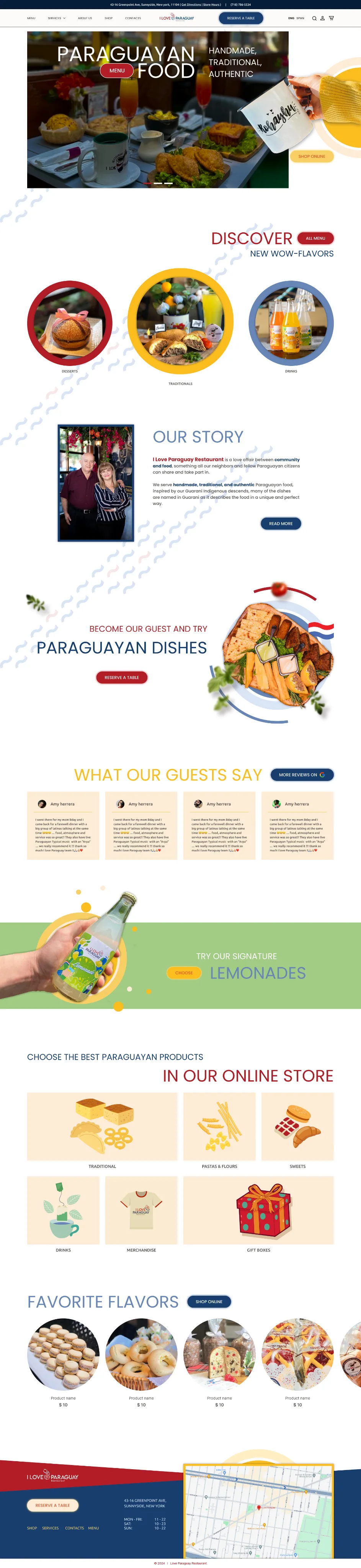 Paraguayan food website full-page scrolling preview