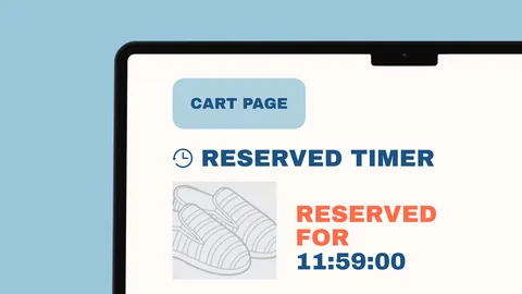Cart page with a reserved timer: reserved for 11:59:00